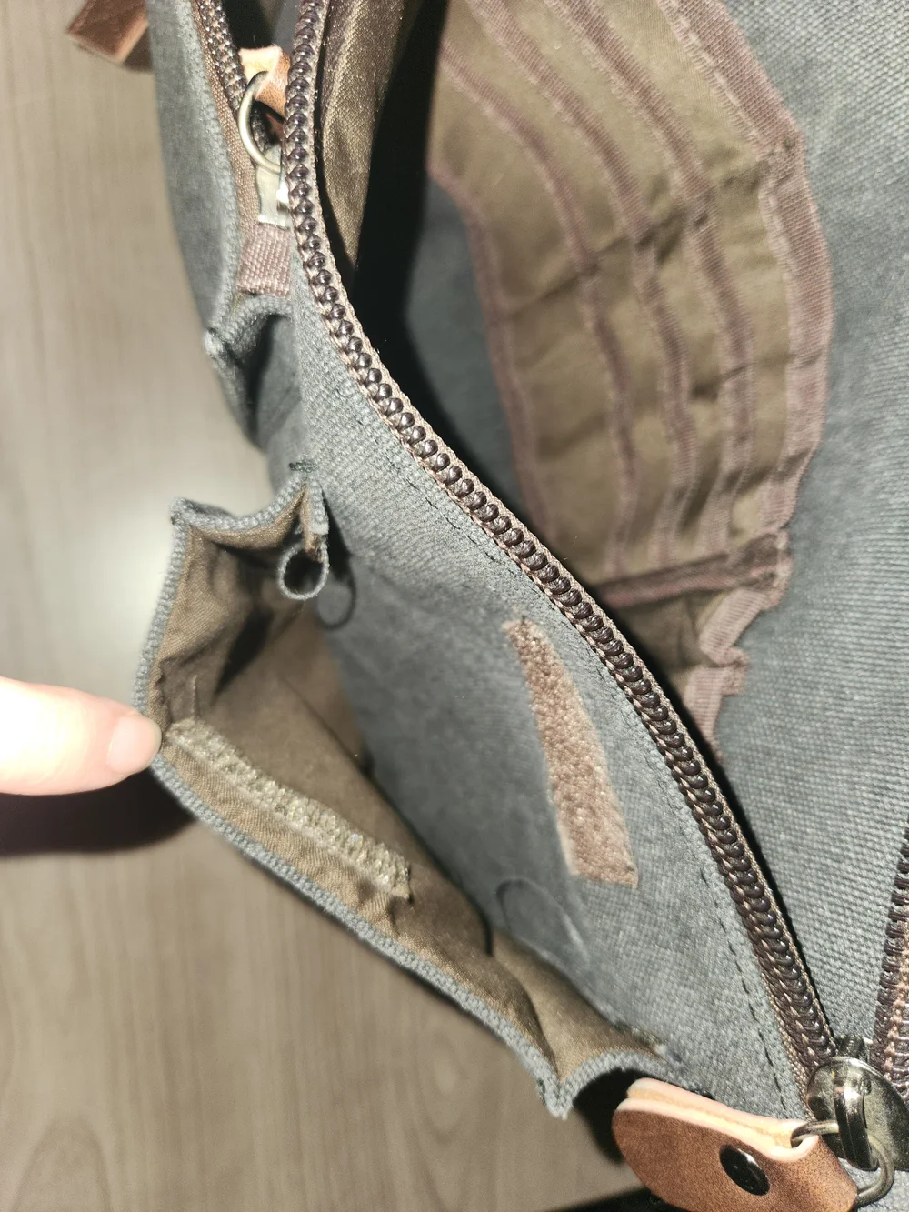 Gray Canvas Messenger Bag for Men - Casual Everyday Work Bag